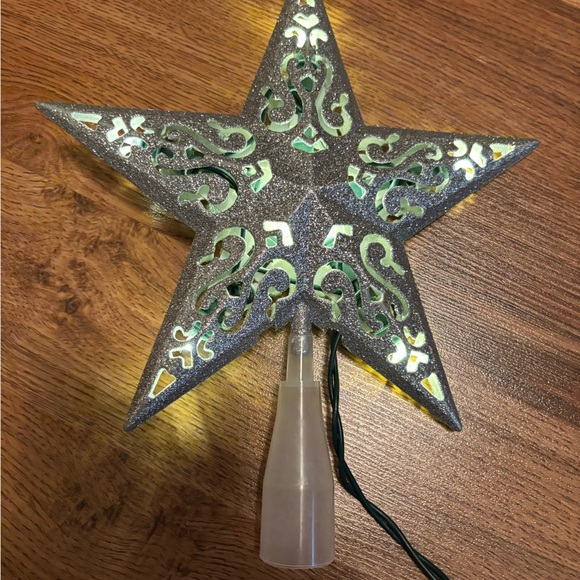 Silver Glitter Star Tree Topper - Picture 1 of 5